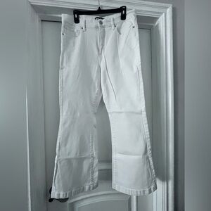 DKNY White Denim Jeans High Rise Flare